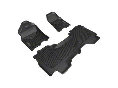 3D MAXpider Maxtrac Series All-Weather Custom Fit Front and Rear Floor Liners; Black (19-23 RAM 1500 Quad Cab w/ Front Bucket Seats)