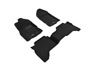 3D MAXpider Elegant Perfect Fit Carpet Front and Rear Floor Liners; Black (19-25 Ranger SuperCrew)