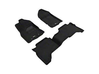 3D MAXpider Elegant Perfect Fit Carpet Front and Rear Floor Liners; Black (19-24 Ranger SuperCrew)