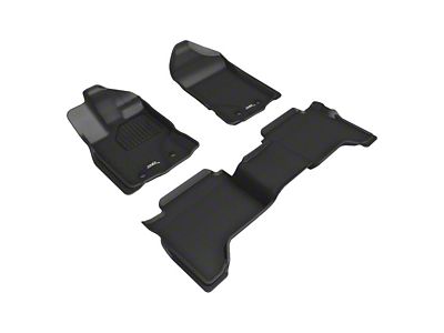 3D MAXpider KAGU Series All-Weather Custom Fit Front and Rear Floor Liners; Black (19-24 Ranger SuperCrew)