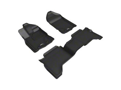 3D MAXpider KAGU Series All-Weather Custom Fit Front and Rear Floor Liners; Black (19-25 Ranger SuperCrew)