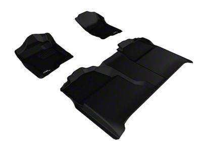 3D MAXpider KAGU Series All-Weather Custom Fit Front and Rear Floor Liners; Black (07-13 Sierra 1500 Crew Cab)