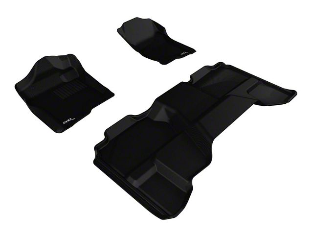 3D MAXpider KAGU Series All-Weather Custom Fit Front and Rear Floor Liners; Black (07-13 Sierra 1500 Extended Cab)