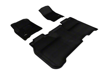 3D MAXpider KAGU Series All-Weather Custom Fit Front and Rear Floor Liners; Black (14-18 Sierra 1500 Crew Cab)