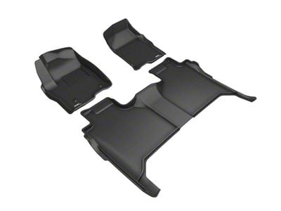 3D MAXpider KAGU Series All-Weather Custom Fit Front and Rear Floor Liners; Black (19-24 Sierra 1500 Crew Cab)