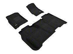 3D MAXpider Elegant Perfect Fit Carpet Front and Rear Floor Liners; Black (14-18 Sierra 1500 Crew Cab)
