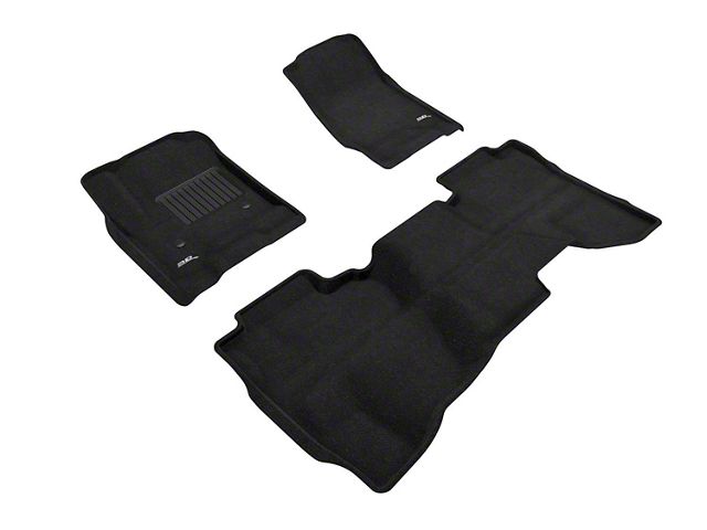 3D MAXpider Elegant Perfect Fit Carpet Front and Rear Floor Liners; Black (14-18 Sierra 1500 Double Cab)