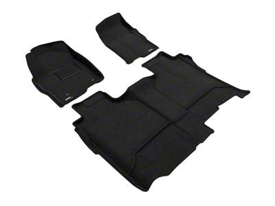 3D MAXpider Elegant Perfect Fit Carpet Front and Rear Floor Liners; Black (19-25 Sierra 1500 w/ Front Bucket Seats & w/o Rear Underseat Storage)