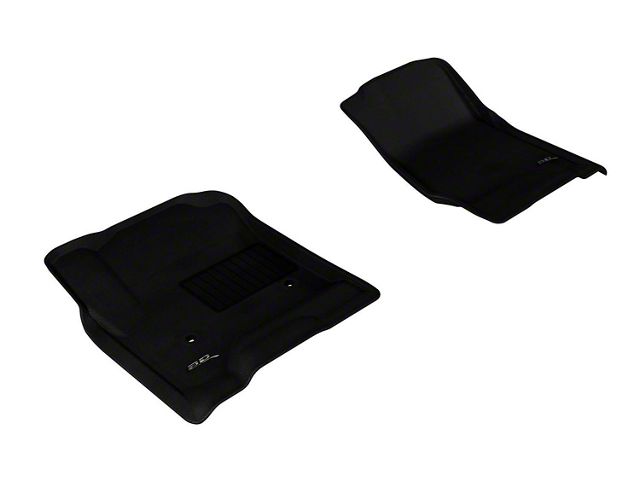 3D MAXpider KAGU Series All-Weather Custom Fit Front Floor Liners; Black (15-19 Sierra 3500 HD Double Cab, Crew Cab)