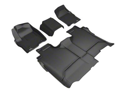 3D MAXpider KAGU Series All-Weather Custom Fit Front and Rear Floor Liners; Black (19-24 Silverado 1500 Crew Cab)