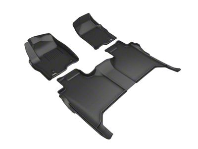 3D MAXpider KAGU Series All-Weather Custom Fit Front and Rear Floor Liners; Black (19-25 Silverado 1500 Crew Cab)