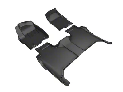 3D MAXpider KAGU Series All-Weather Custom Fit Front and Rear Floor Liners; Black (19-23 Silverado 1500 Crew Cab)