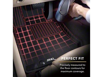 3D MAXpider KAGU Series All-Weather Custom Fit Front Floor Liners; Black (14-18 Silverado 1500 w/ Front Bucket Seats)