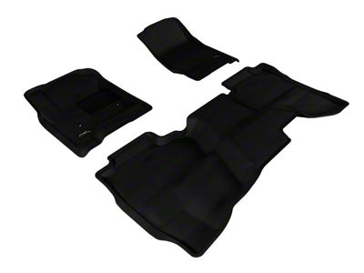 3D MAXpider KAGU Series All-Weather Custom Fit Front and Rear Floor Liners; Black (14-18 Silverado 1500 Double Cab)