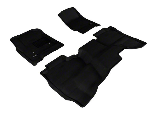 3D MAXpider KAGU Series All-Weather Custom Fit Front and Rear Floor Liners; Black (15-19 Silverado 2500 HD Double Cab)