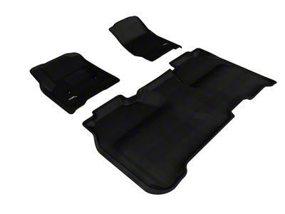 3D MAXpider KAGU Series All-Weather Custom Fit Front and Rear Floor Liners; Black (15-19 Silverado 2500 HD Crew Cab)
