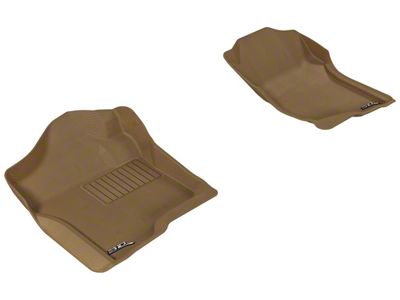 3D MAXpider KAGU Series All-Weather Custom Fit Front Floor Liners; Tan (07-14 Silverado 3500 HD Extended Cab, Crew Cab)