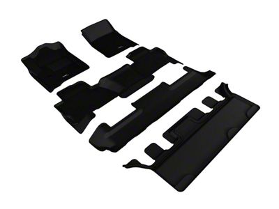 3D MAXpider KAGU Series All-Weather Custom Fit Front, Second Row and Third Row Floor Liners; Black (15-20 Tahoe w/ 2nd Row Bucket Seats)