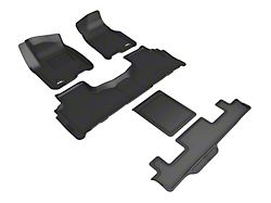 3D MAXpider KAGU Series All-Weather Custom Fit Front, Second Row and Third Row Floor Liners; Black (21-25 Tahoe w/ 2nd Row Bucket Seats)