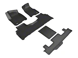 3D MAXpider KAGU Series All-Weather Custom Fit Front, Second Row and Third Row Floor Liners; Black (21-24 Tahoe w/ 2nd Row Bucket Seats)