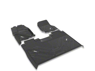 3W All Weather Front and Rear Floor Liners; Black (15-24 F-150 SuperCrew)