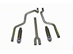 Aluminized Deep-Tone Dual Exhaust System with Painted Blunt Tips; Rear Exit (04-08 4.6L F-150)