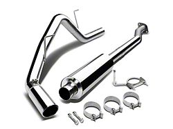 Single Exhaust System with Polished Tip; Side Exit (97-03 4.6L F-150)