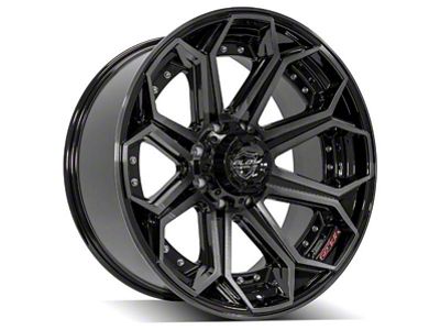 4Play 4P80R Gloss Black with Brushed Face 8-Lug Wheel; 22x10; -24mm Offset (01-06 Sierra 2500 HD)