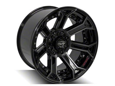 4Play 4P70 Gloss Black with Brushed Face 8-Lug Wheel; 22x12; -44mm Offset (03-09 RAM 2500)