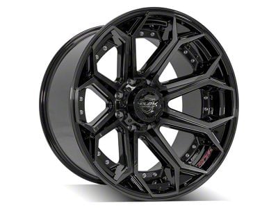 4Play 4P80R Gloss Black with Brushed Face 8-Lug Wheel; 22x12; -44mm Offset (03-09 RAM 2500)