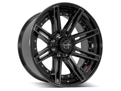 4Play 4P08 Gloss Black with Brushed Face 8-Lug Wheel; 22x10; -24mm Offset (03-09 RAM 3500 SRW)