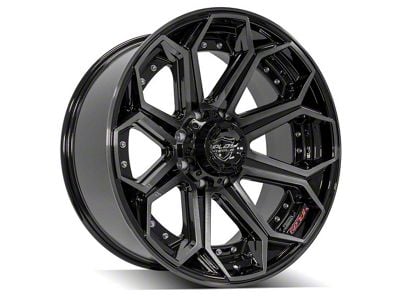 4Play 4P80R Gloss Black with Brushed Face 8-Lug Wheel; 22x10; -24mm Offset (03-09 RAM 3500 SRW)