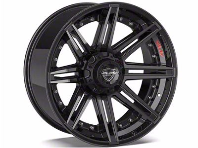 4Play 4P08 Gloss Black with Brushed Face 6-Lug Wheel; 22x12; -44mm Offset (04-08 F-150)