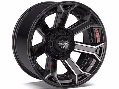 4Play 4P70 Gloss Black with Brushed Face 6-Lug Wheel; 22x12; -44mm Offset (04-08 F-150)