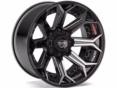 4Play 4P80R Gloss Black with Brushed Face 6-Lug Wheel; 22x12; -44mm Offset (04-08 F-150)