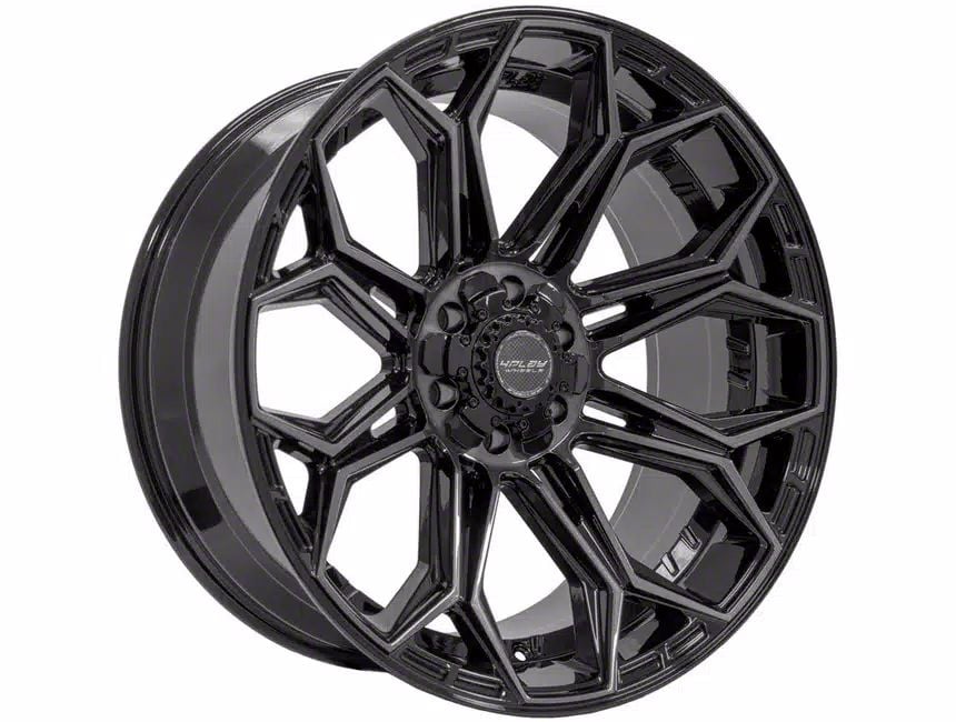 4Play 4P83 Gloss Black with Brushed Face 6-Lug Wheel; 22×10; -18mm Offset (04-08 F-150)