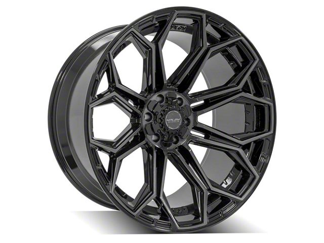 4Play 4P83 Gloss Black with Brushed Face 6-Lug Wheel; 24x12; -44mm Offset (04-08 F-150)