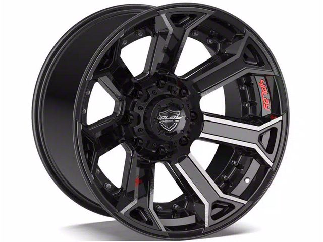 4Play 4P70 Gloss Black with Brushed Face 6-Lug Wheel; 22x12; -44mm Offset (07-13 Sierra 1500)