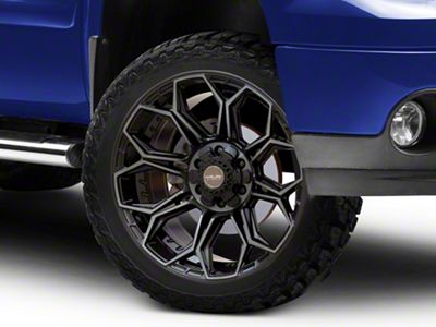 4Play 4P83 Brushed Black 6-Lug Wheel; 24x10; 18mm Offset (07-13 Sierra 1500)