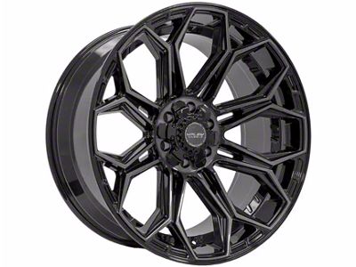 4Play 4P83 Gloss Black with Brushed Face 6-Lug Wheel; 22x12; -44mm Offset (07-13 Sierra 1500)