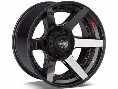 4Play 4P60 Gloss Black with Brushed Face 8-Lug Wheel; 22x10; -24mm Offset (11-14 Sierra 2500 HD)