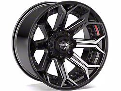 4Play 4P80R Gloss Black with Brushed Face 8-Lug Wheel; 20x10; -24mm Offset (11-14 Sierra 2500 HD)