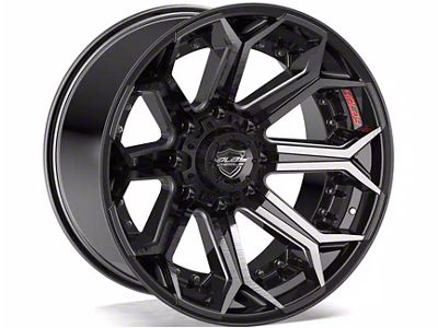 4Play 4P80R Gloss Black with Brushed Face 8-Lug Wheel; 20x10; -24mm Offset (11-14 Sierra 3500 HD SRW)