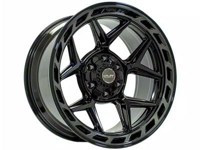 4Play 4P55 Gloss Black with Brushed Face 6-Lug Wheel; 22x12; -44mm Offset (07-13 Silverado 1500)