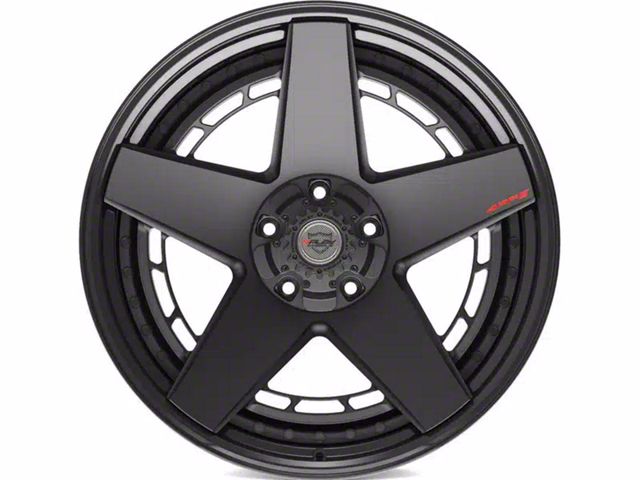 4Play 4PF5 Matte Black Center with Gloss Black Barrel 6-Lug Wheel; 20x9; 0mm Offset (07-13 Silverado 1500)