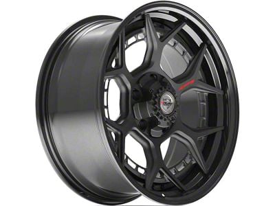 4Play 4PF6 Matte Black with Gloss Black 8-Lug Wheel; 20x9; 0mm Offset (11-14 Silverado 3500 HD SRW)
