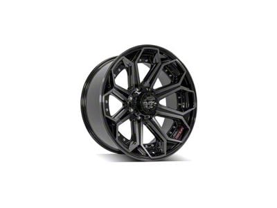4Play 4P80R Gloss Black with Brushed Face 8-Lug Wheel; 22x10; -24mm Offset (08-10 F-350 Super Duty SRW)
