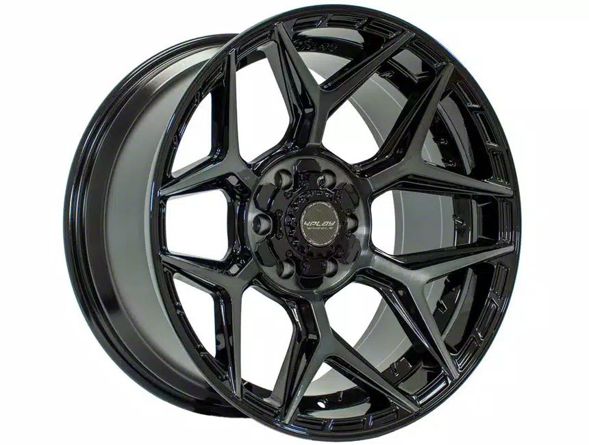 4Play 4P06 Gloss Black with Brushed Face 6-Lug Wheel; 22×10; -18mm Offset (09-14 F-150)