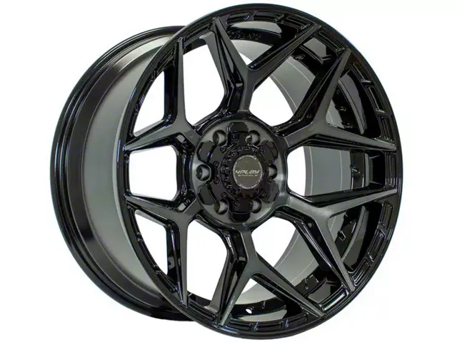 4Play 4P06 Gloss Black with Brushed Face 6-Lug Wheel; 22x10; -18mm Offset (09-14 F-150)