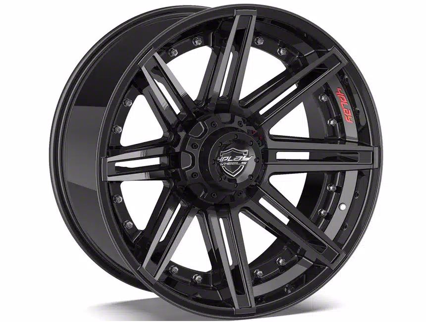 4Play 4P08 Gloss Black with Brushed Face 6-Lug Wheel; 22×12; -44mm Offset (09-14 F-150)